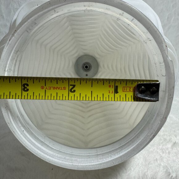 Vintage Mid Century Frosted Draped Glass Lamp Shade Hanging Swag Globe MCM - Picture 8 of 11